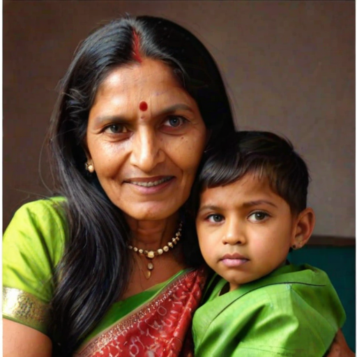 mom and son indian