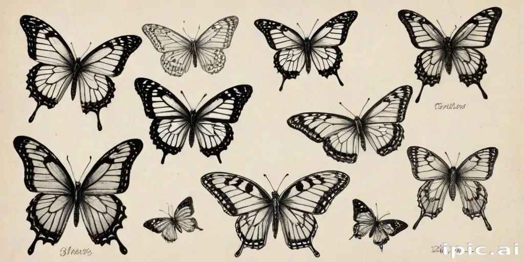 butterflies sketches