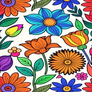 color drawings of flowers