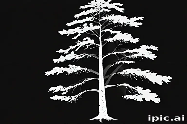 black and white pine tree clipart