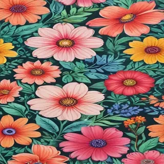 flower drawings with color