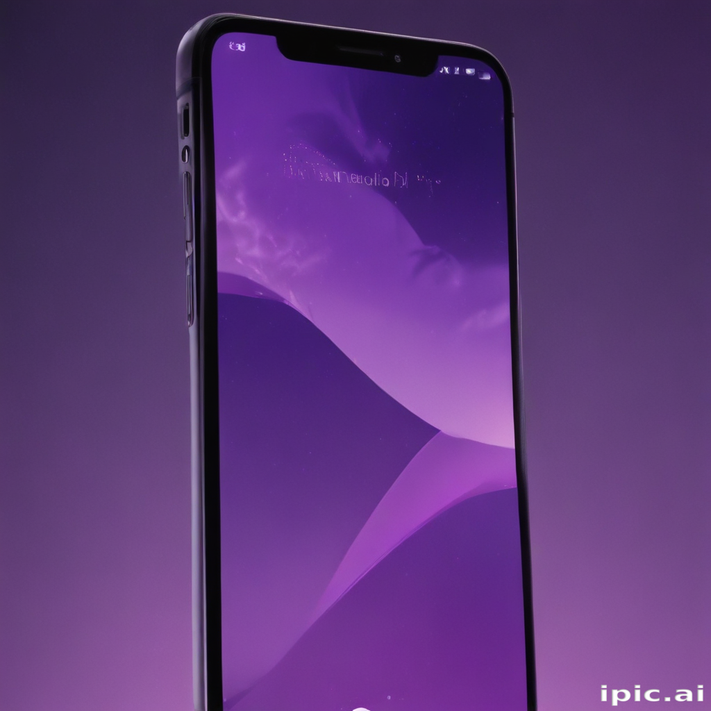 A Modern Smartphone Displaying a Vibrant Purple Abstract Background Design.