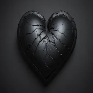 black broken heart