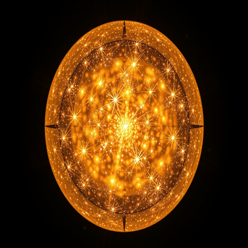 Create a high-resolution spherical image of a shimmering celestial orb with intricate light patterns, using a canon EOS R5, 50mm lens, f/1.8 aperture, ISO 100, 1/200 sec shutter speed, captured from a bird's eye view with a macro style to enhance detail and clarity.