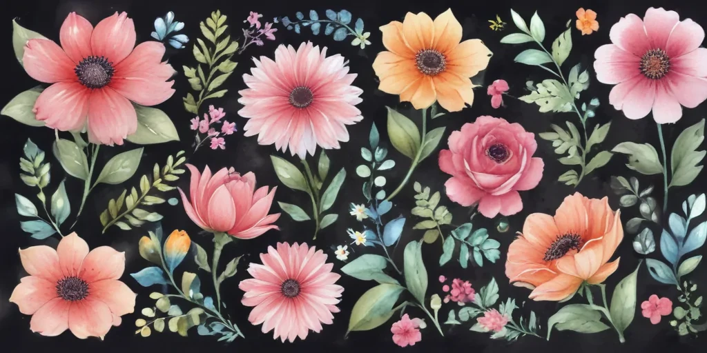 watercolor flowers clipart