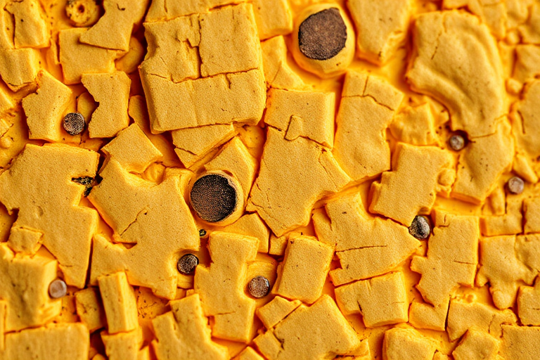 create a high-resolution close-up of a textured cork surface with vibrant yellow tones, using a DSLR camera, aperture f/8, ISO 100, shutter speed 1/125s, natural light, and a macro lens to capture intricate details and enhance image quality