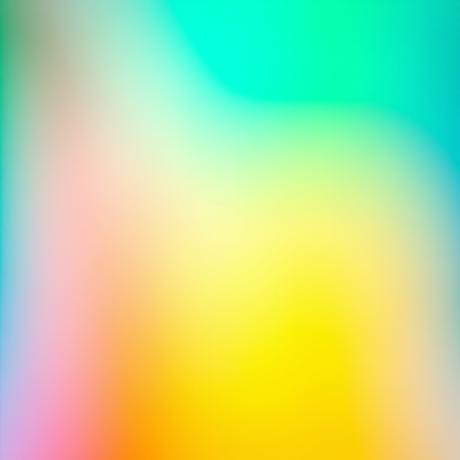 Create a vibrant gradient art piece with smooth transitions from turquoise to bright yellow, then to orange, using a Canon EOS R5, aperture f/8, ISO 100, 50mm lens, shot from a straight-on view with soft diffused lighting to enhance color depth.