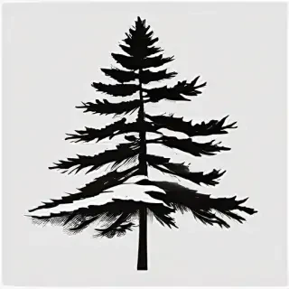 pine tree clip art black and white