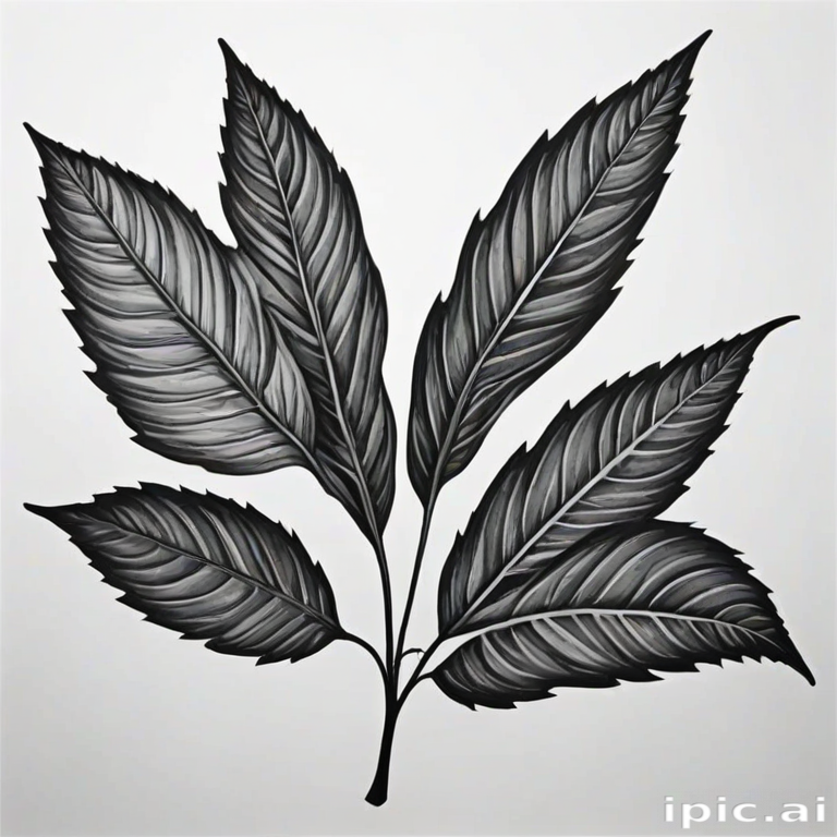 black and white clipart leaf