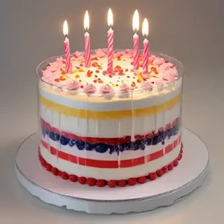 transparent birthday cake