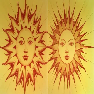 aesthetic sun drawing