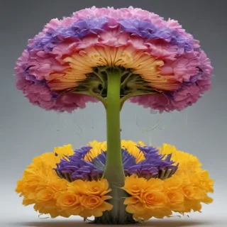 half brain half flowers
