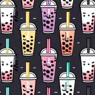 cute boba tea wallpapers