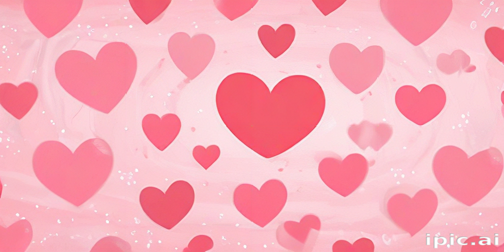 Colorful Hearts Floating in a Dreamy Pink Background Full of Love