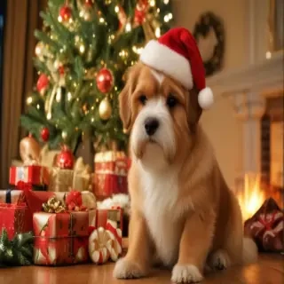 christmas dogs wallpaper