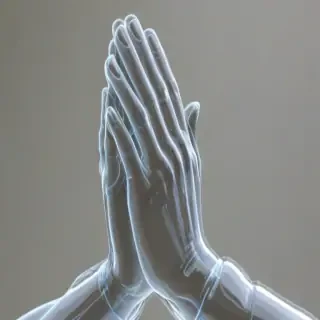 transparent praying hands
