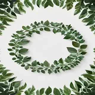 circle with leaves