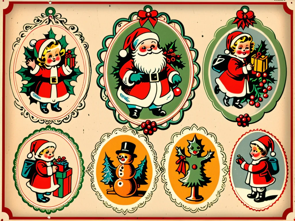 vintage christmas images to print