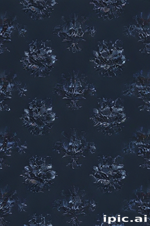 Intricate Dark Floral Pattern with Textured Details and Depth Perception