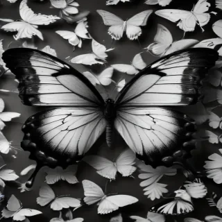 black and white butterfly wallpaper