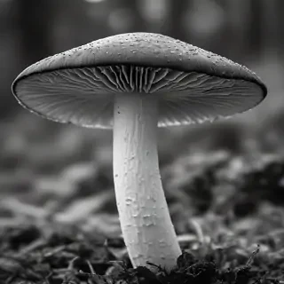 mushroom black and white