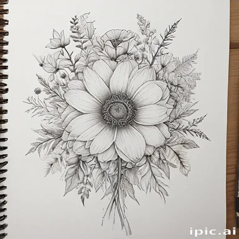 aesthetic flowers drawing