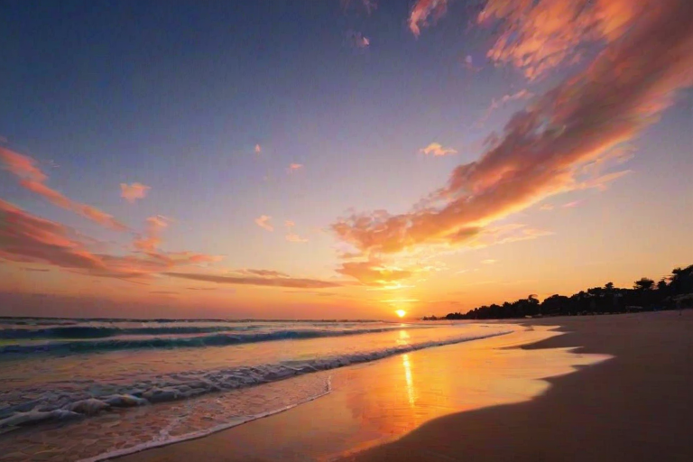 beach background sunset