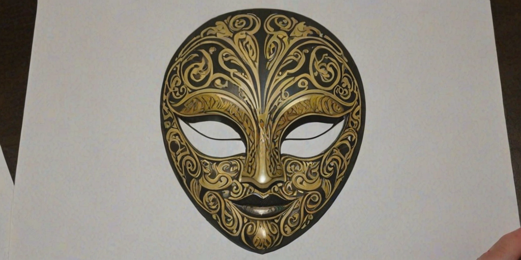 drawing of a mask