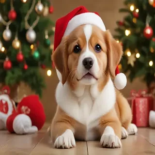 cute christmas dog wallpaper
