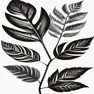 black and white clipart leaf