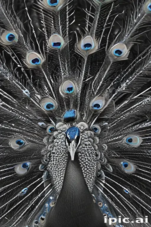 peacock black and white