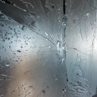 cracked glass transparent