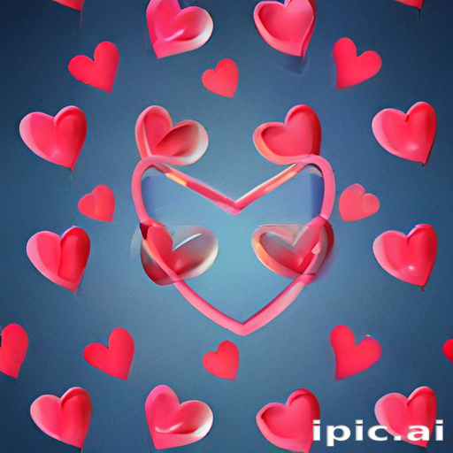 Colorful Hearts Floating Against a Blue Background Creating a Romantic ...