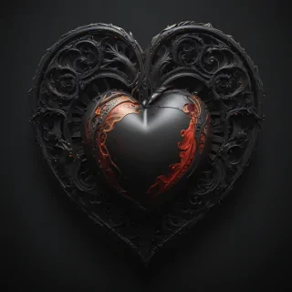 heart with black background