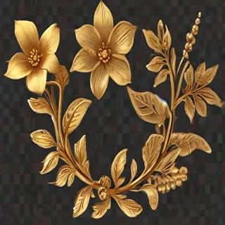 gold flowers png