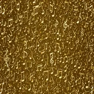 gold music notes