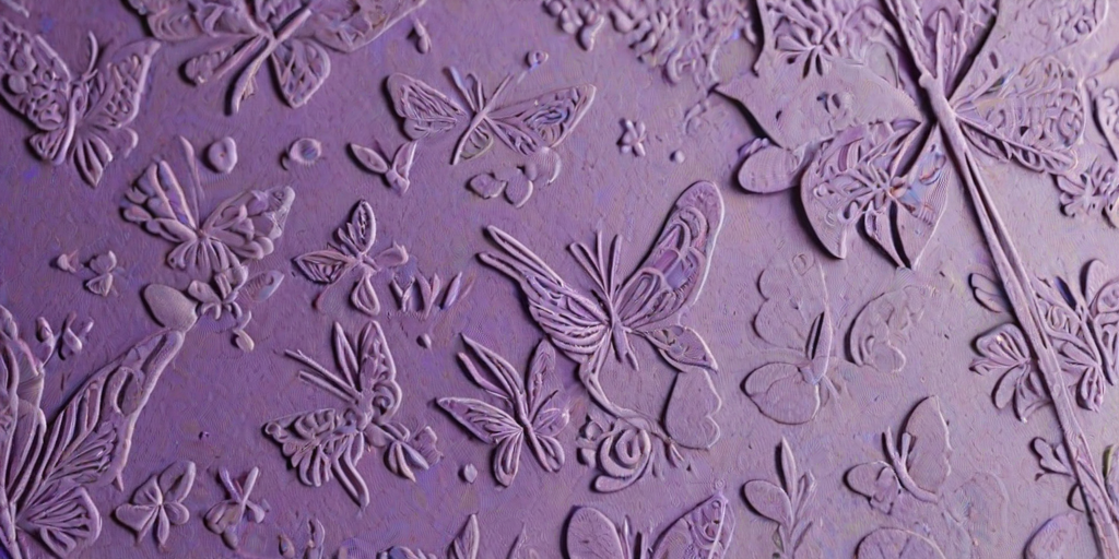 create a textured background featuring shades of purple with a subtle butterfly pattern embossed throughout