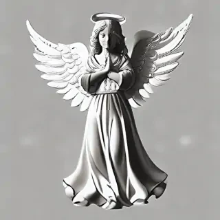 angel clip art black and white