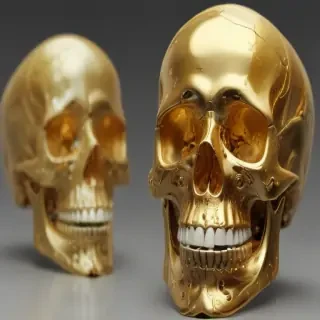 transparent gold skull