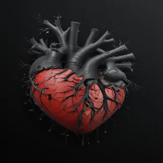 broken heart black background