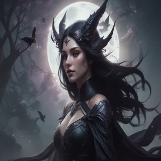 beautiful dark witch fantasy art