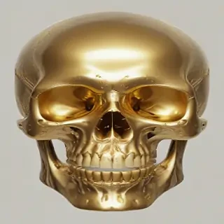 transparent gold skull