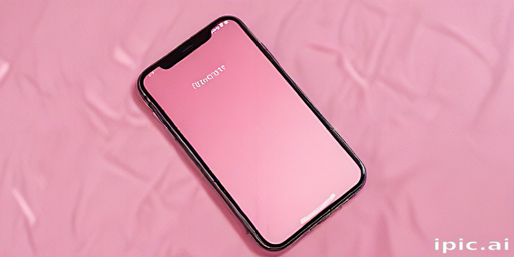 Stylish Smartphone Displaying a Soft Pink Background on a Textured Surface