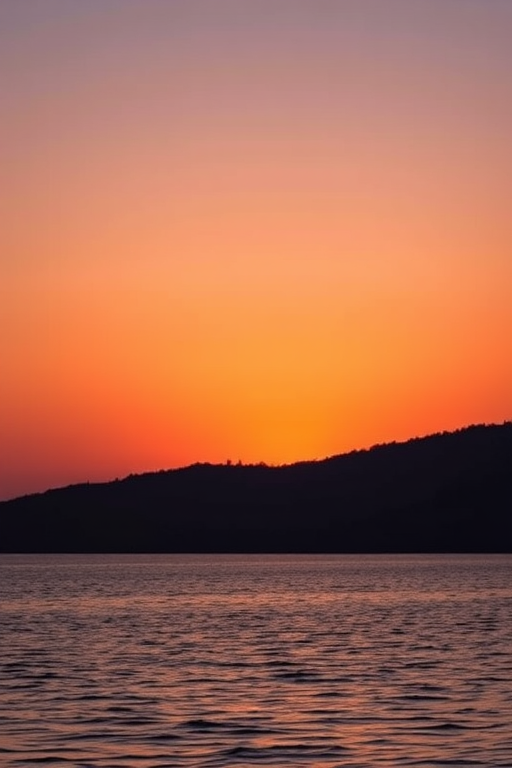 Create a high-resolution image of a serene sunset over a calm lake, captured with a Canon EOS R5 using a 24-70mm lens at f/8, ISO 100, shutter speed 1/125s, in landscape orientation with a wide-angle view for enhanced depth and color vibrancy.