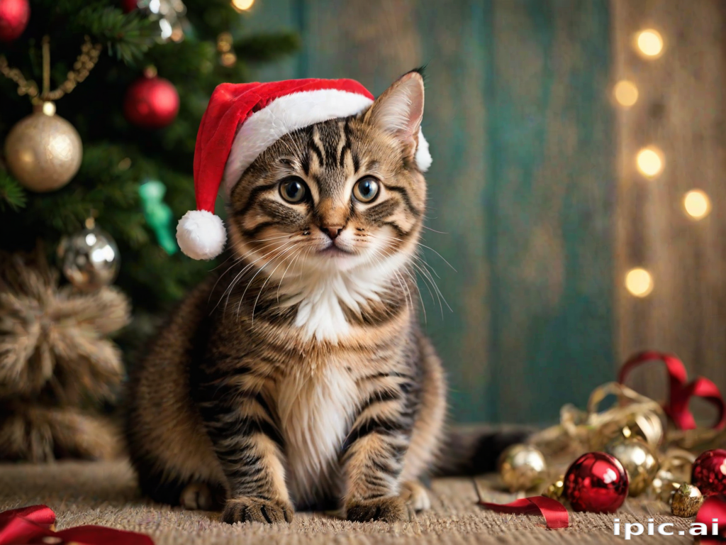 cat christmas background