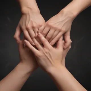 hands reaching