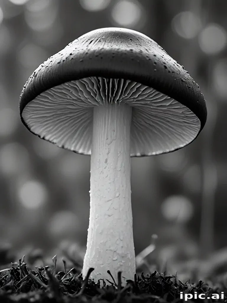 mushroom black and white