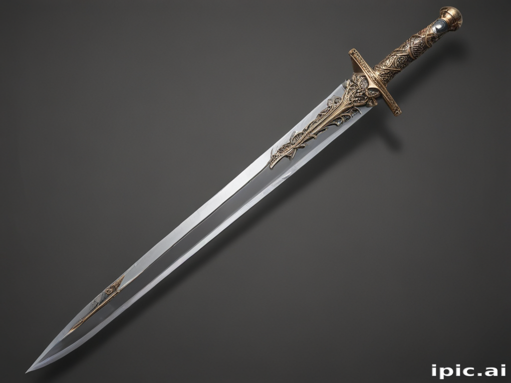 Intricately Designed Decorative Sword with Ornate Handle and Blade Details