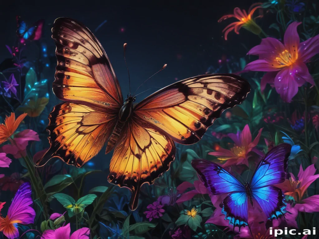 neon butterfly wallpaper