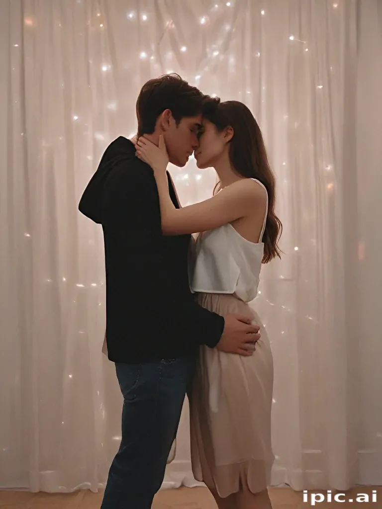 couple kissing aesthetic